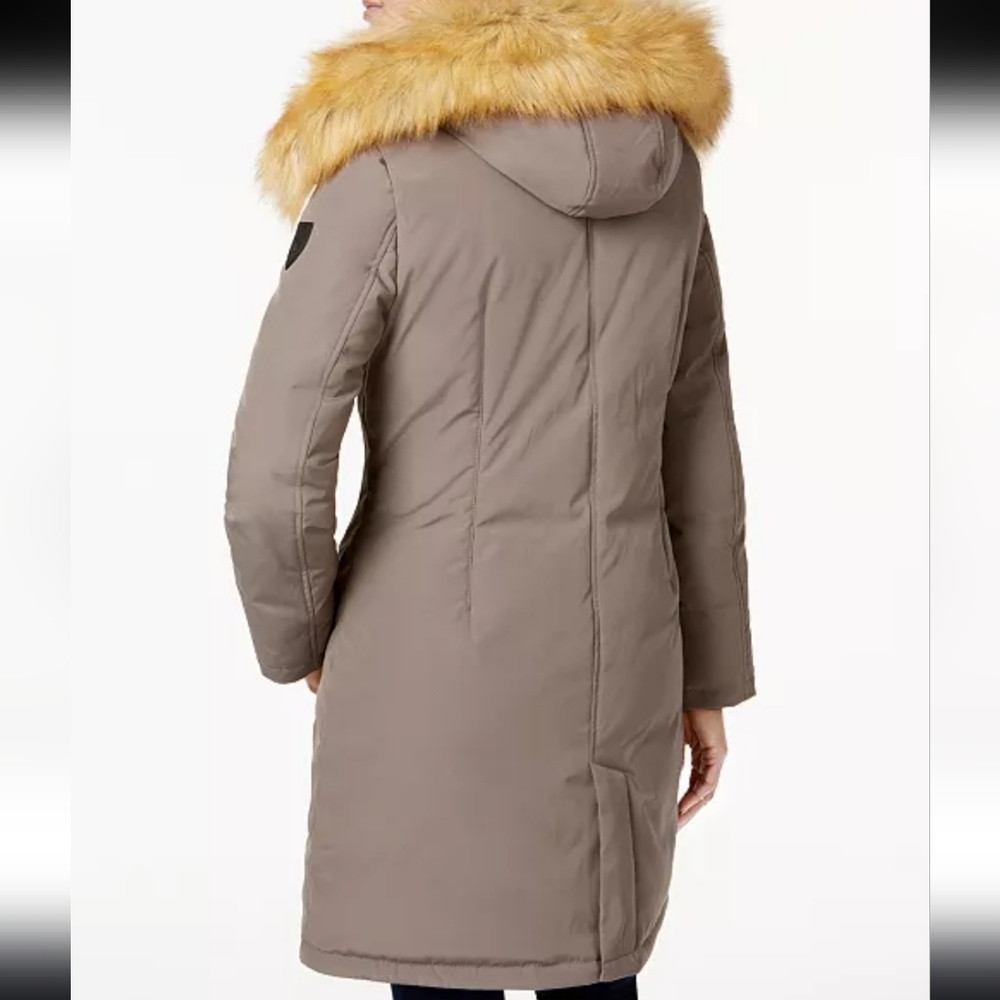 Vince CamutoFaux-Fur-Trim Hooded Down Parka Sz Small - Picture 2 of 7